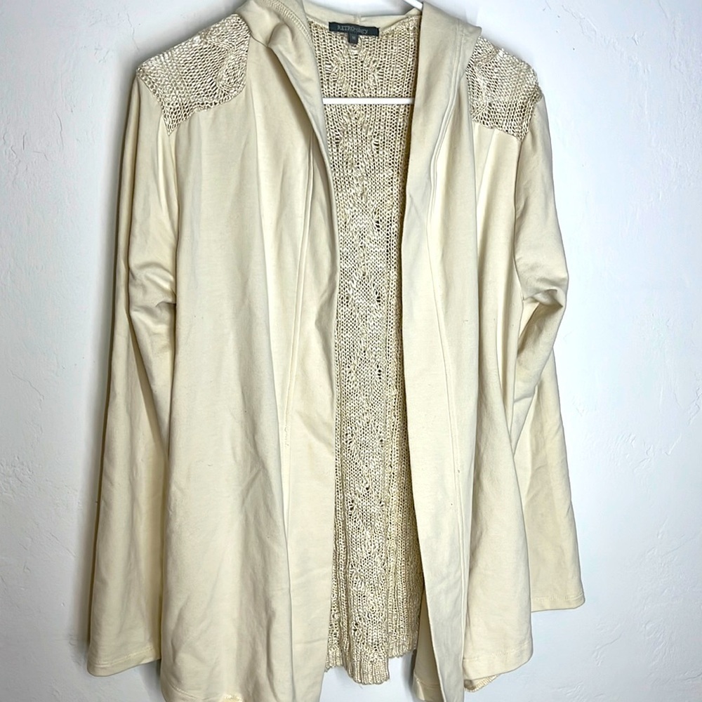Retro-ology open sweater/ sweatshirt hoodie size Medium